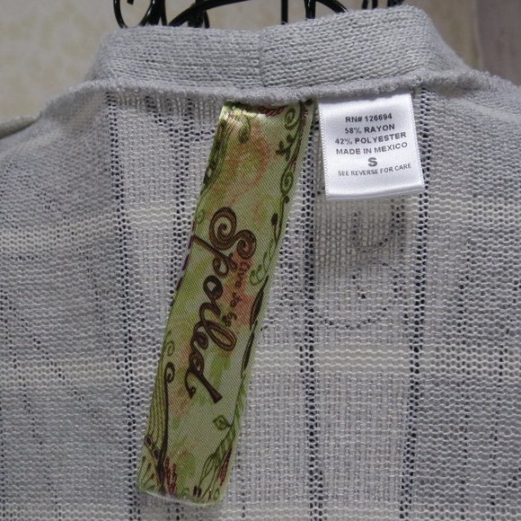 Live To Be SPOILED Grey Gray Stripe Button Close Cardigan - Picture 9 of 13